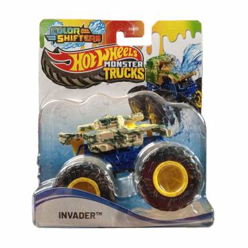 Машинка-внедорожник Hot Wheels Monster Trucks Меняй цвет, жёлтый в пиксель-камуфляже, от 3 лет (HGX06)