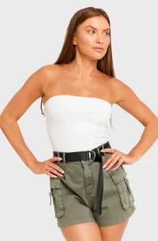 Женский белый топ Белый XXS Tally Weijl SSLCOBANDAT2