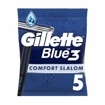 Одноразовые станки для бритья Gillette Blue 3 Comfort Slalom мужские, 5 шт Одноразовые станки для бритья Gillette Blue 3 Comfort Slalom мужские, 5 шт