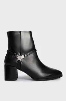 Женские черные кожаные ботильоны ANKLE BOOT 55 W/HW LTH Черный 37 Calvin Klein HW0HW02095