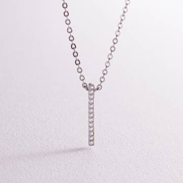 Серебряное колье "Мгновение" с фианитами 181175 Серебряное колье "Мгновение" с фианитами 181175