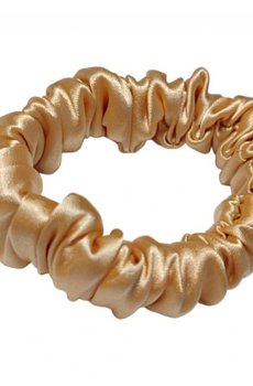 Резинка для волос ScrunchyUA тонкая, из шелка, золотая, 1 шт (SCR0192SKLUA)