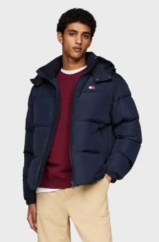 Мужской темно-синий пуховик TJM FLAG BACK ALASKA PUFFER EXT Синий S Tommy Jeans DM0DM20479