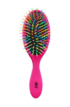 Массажная расческа для волос Dini овальная, цветная, розовая (d-482)