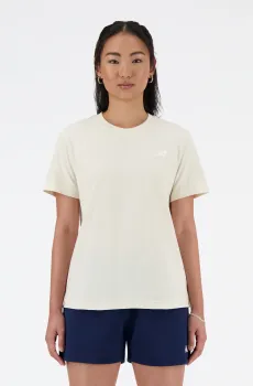 Женская бежевая футболка Small Logo Белый XL New Balance WT41509LIN