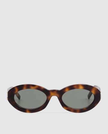 Коричневые солнцезащитные очки М136 с эффектом черепахового панциря