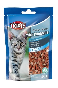 Лакомство для кошек Trixie Trainer Snack Mini Nuggets с тунцом, курицей и кошачьей мятой, 50 г
