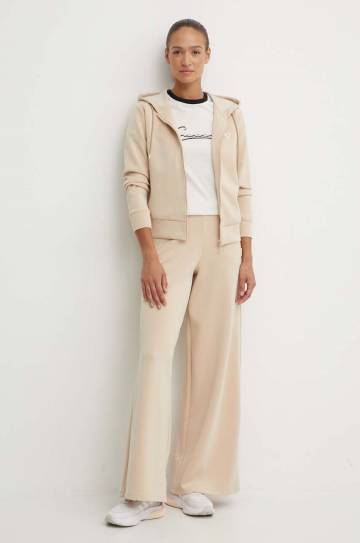 Кофта Guess OLYMPE женская цвет бежевый с капюшоном однотонная V4YQ06 KCAY2