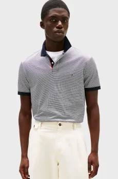 Мужское поло в полоску STRIPED INTERLOCK Разноцветный M Tommy Hilfiger MW0MW38462