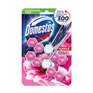 Блок для очистки туалета Domestos Power 5 Ледяная магнолия, 2*55 г Блок для очистки туалета Domestos Power 5 Ледяная магнолия, 2*55 г