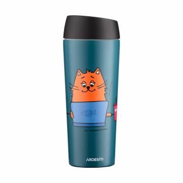 Термокружка Ardesto Coffee Time Red Cat нержавеющая сталь, синий, 450 мл (AR2645CG) Термокружка Ardesto Coffee Time Red Cat нержавеющая сталь, синий, 450 мл (AR2645CG)