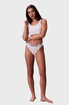 Женские белые трусики THONG Белый S Calvin Klein LV00QD5292