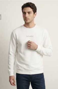Світшот crewneck з написом - кремовий