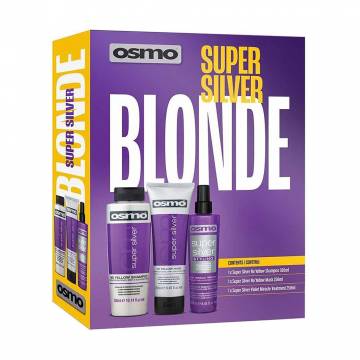 Набор против желтизны для осветленных и седых волос Osmo Super Silver Blonde (шампунь, 300 мл + спрей, 250 мл + маска, 250 мл) Набор против желтизны для осветленных и седых волос Osmo Super Silver Blonde (шампунь, 300 мл + спрей, 250 мл + маска, 250 мл)
