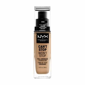 Стойкая тональная основа для лица NYX Professional Makeup Cant Stop Wont Stop Full Coverage Foundation, 11 Beige, 30 мл Стойкая тональная основа для лица NYX Professional Makeup Cant Stop Wont Stop Full Coverage Foundation, 11 Beige, 30 мл