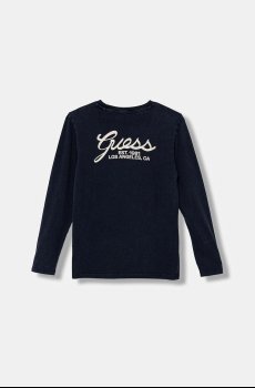 Хлопковый детский лонгслив Guess