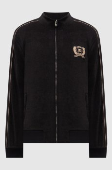 Черная махровая спортивная куртка