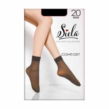 Носки женские Siela Comfort 20 DEN, Nero, безразмерные, 2 пары Носки женские Siela Comfort 20 DEN, Nero, безразмерные, 2 пары