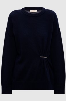 Синий свитер с логотипом