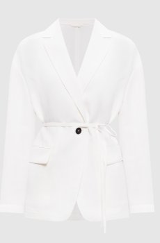 Белый жакет с льном