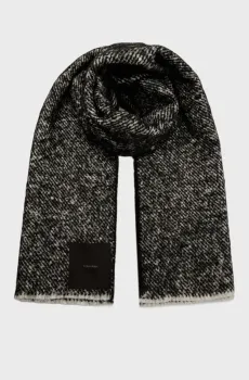 Женский черный шарф CONCRETE WOOL BLANKET Черный ONESIZE Calvin Klein K60K612613