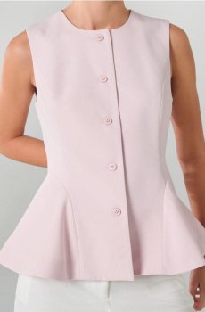 Костюмний жилет з декоративними швами - рожевий