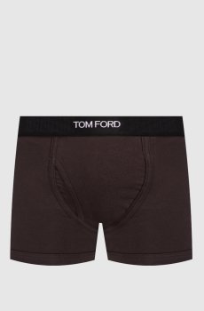 Коричневые трусы-боксеры с контрастным логотипом