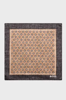 Мужской бежевый платок с узором Бежевый ONESIZE BOSS 50546029;260