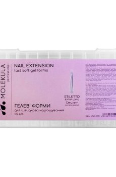 Гелевые типсы для наращивания ногтей Nails Molekula Professional Nail Extension Fast Soft Gel Forms Extra Long, 120 шт