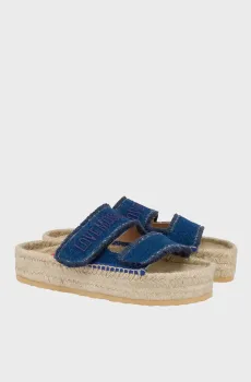 Женские синие джинсовые слайдеры Синий 36 Love Moschino JA28383G0MJO5700
