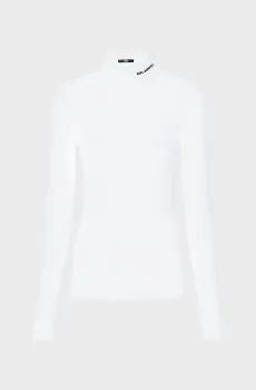 Женский белый гольф CLASSIC TURTLE NECK Белый L Karl Lagerfeld 236W2010