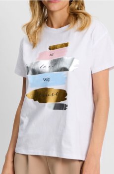 Футболка з принтом - білий