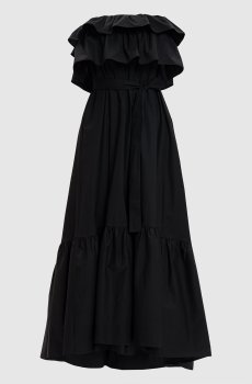 Черное платье с воланами