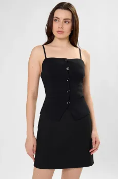 Женский черный топ Черный 36 HUGO 50553020;001