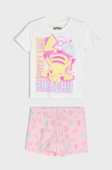 Двокомплектна бавовняна піжама Pokémon - білий