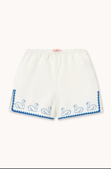 Детские шорты с добавлением льна Tinycottons SWANS LINEN SHORTS