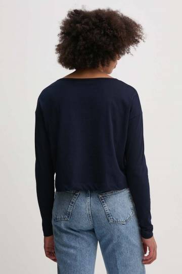 Хлопковый лонгслив United Colors of Benetton цвет синий 31VKD104I Хлопковый лонгслив United Colors of Benetton цвет синий 31VKD104I