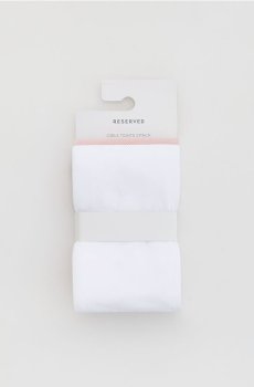 Reserved - Колготки з високим вмістом бавовни, 2 штук - білий - 661IN-00X