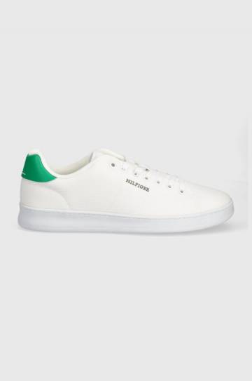 Кроссовки Tommy Hilfiger COURT CUPSOLE PIQUE TEXTILE цвет белый FM0FM04967 Кроссовки Tommy Hilfiger COURT CUPSOLE PIQUE TEXTILE цвет белый FM0FM04967