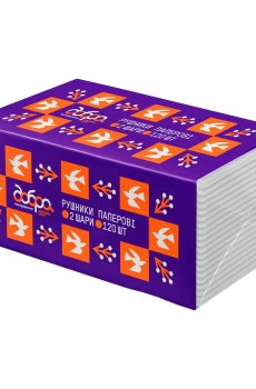 Бумажные полотенца Добра Господарочка Выбойка, V-сложение, 2-слойные, 120 листов