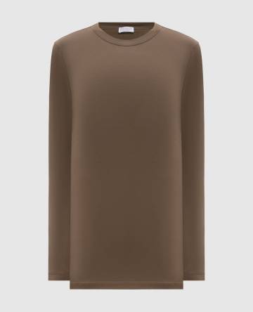 Коричневый лонгслив с цепочкой мониль