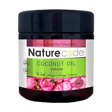 Натуральное кокосовое масло Nature Code Coconut Oil Virgin с эфирным маслом иланг-иланга, 140 мл Натуральное кокосовое масло Nature Code Coconut Oil Virgin с эфирным маслом иланг-иланга, 140 мл