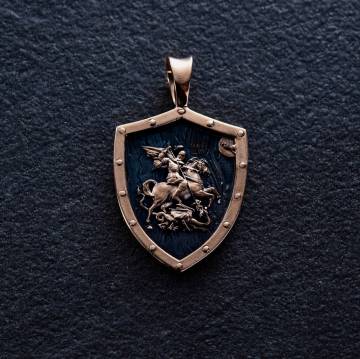 Золотой кулон "Георгий Победоносец" п03808 Золотой кулон "Георгий Победоносец" п03808