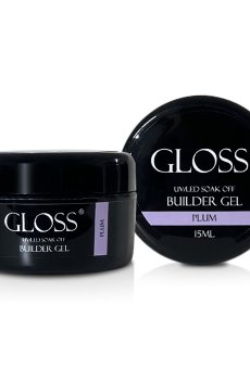 Уценка! Однофазный гель для ногтей Gloss Builder Gel UV/LED Soak Off, Plum, 15 мл