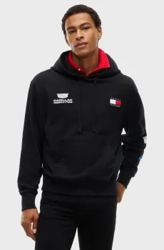 Мужское черное худи TH x Cadillac Formula 1® Team VEGAS (унисекс) Черный XL Tommy Hilfiger MN0MN00121