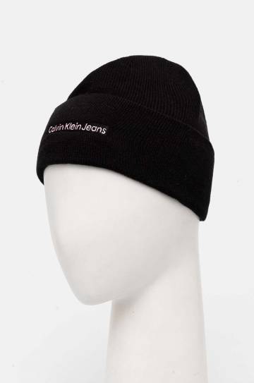 Шапка Calvin Klein Jeans цвет чёрный из тонкого трикотажа K60K612651 Шапка Calvin Klein Jeans цвет чёрный из тонкого трикотажа K60K612651