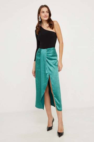 Юбка Answear Lab цвет зелёный maxi прямая Юбка Answear Lab цвет зелёный maxi прямая