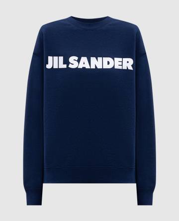 Синий свитшот с принтом логотипа