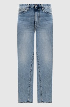 Голубые джинсы с логотип патч