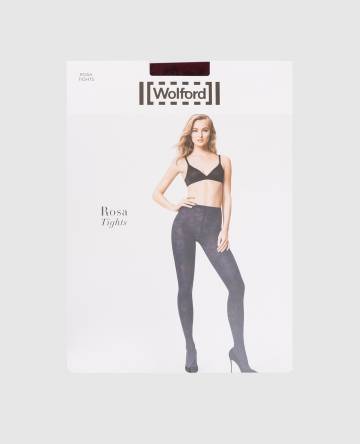 Бордовые колготки Rosa в цветочный узор. Бордовые колготки Rosa в цветочный узор.